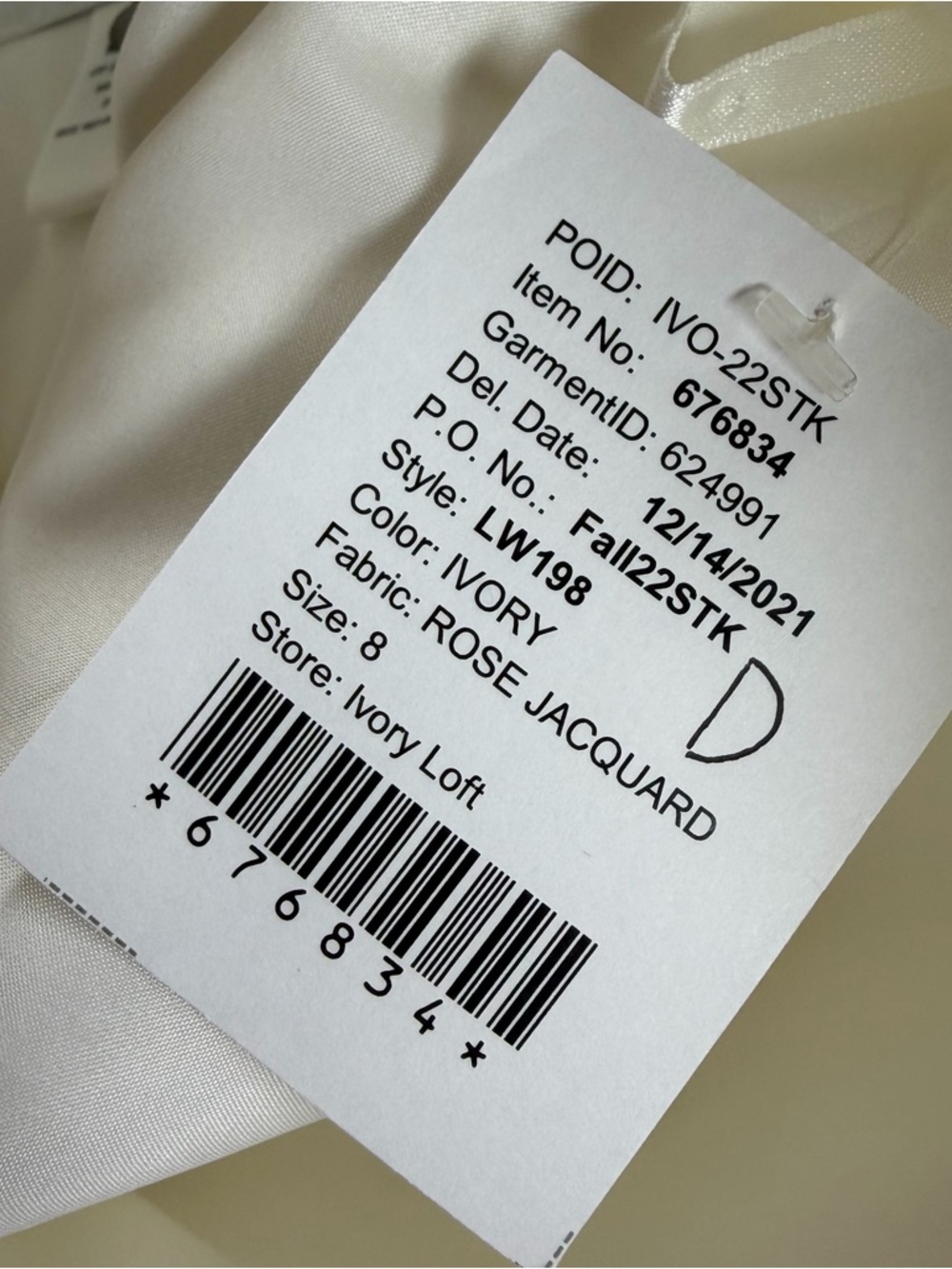 Amsale Little White Dress LW198 Rose Jacquard Coupe Trapeze Dress Ivory NWT Sz 8 - Picture 10 of 10